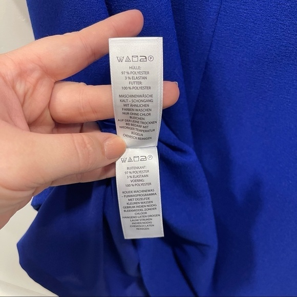 Cynthia Rowley Cold Shoulder Ruffle Blue Shift Dress Size 10 Evening - Picture 6 of 7